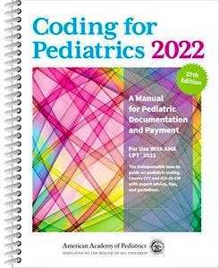 Portada del libro 9781610025508 Coding for Pediatrics 2022. A Manual for Pediatric Documentation and Payment