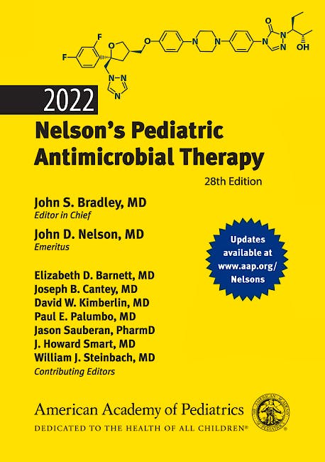 Portada del libro 9781610025645 2022 NELSON's Pediatric Antimicrobial Therapy