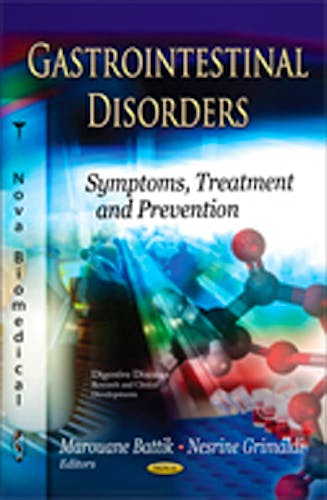 Portada del libro 9781621009979 Gastrointestinal Disorders. Symptoms, Treatment and Prevention