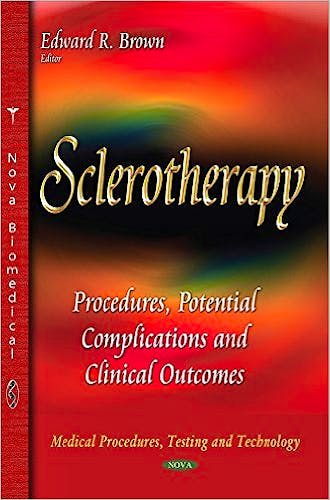 Portada del libro 9781633216198 Sclerotherapy: Procedures, Potential Complications and Clinical Outcomes