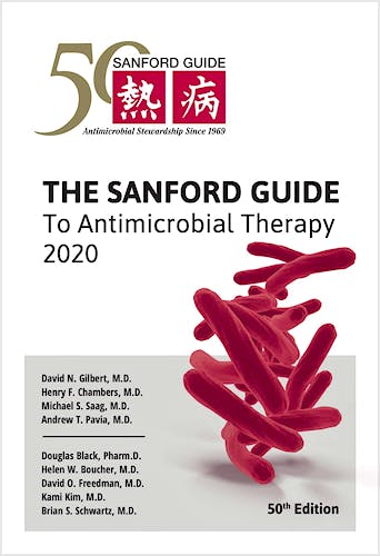 Portada del libro 9781944272135 The Sanford Guide to Antimicrobial Therapy 2020