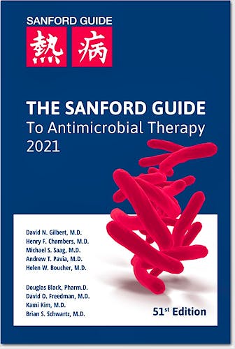 Portada del libro 9781944272166 The Sanford Guide Antimicrobial Therapy 2021 Pocket Edition