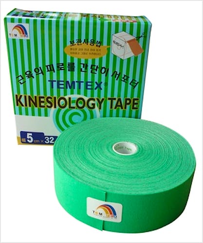 Temtex Kinesiology Tape: Caja de 1 Rollo de 32 m. x 5 cm., Color Verde