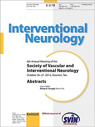 Portada del libro 9783318026115 Society of Vascular and Interventional Neurology. 6th Annual Meeting, Houston, tex., October 2013: Abstracts (Interventional Neurology 2013, Vol. 2…)
