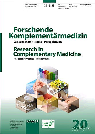 Portada del libro 9783318026184 Fasting Therapy - Old and New Perspectives. Research in Complementary Medicine 2013, Vol. 20, No. 6