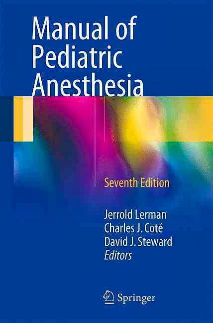 Portada del libro 9783319306827 Manual of Pediatric Anesthesia