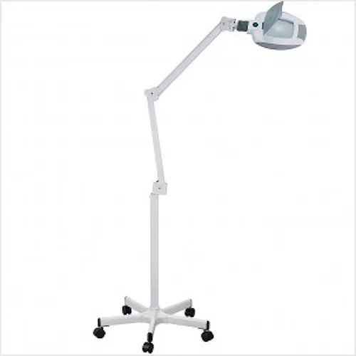 Lámpara Lupa LED 5 Aumentos: Brazo Articulado y Base de Ruedas