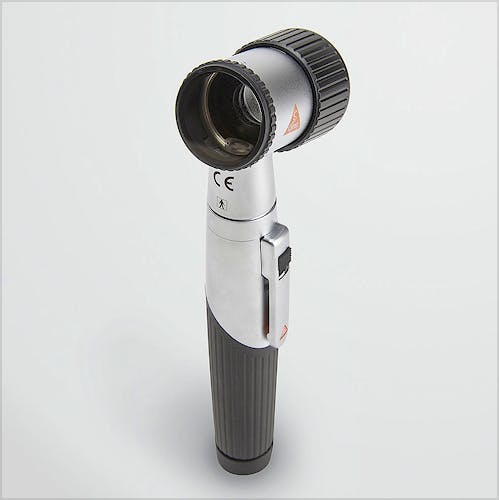 Dermatoscopio Heine Mini 3000 Led con Disco de Contacto con Escala, Aceite 10 ml. y Mango a Pilas