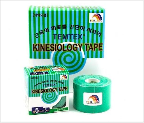 Temtex Tourmaline Kinesiology Tape: Caja de 6 Rollos de 5 Metros X 5 Cm. - Color Verde