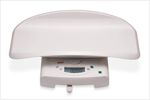 Pesabebés Electrónico Digital Clase III SECA Mod. 385, con con Artesa Desmontable para Niños de hasta 50 kg., Fuerza 50 kg., División 20/50 g.