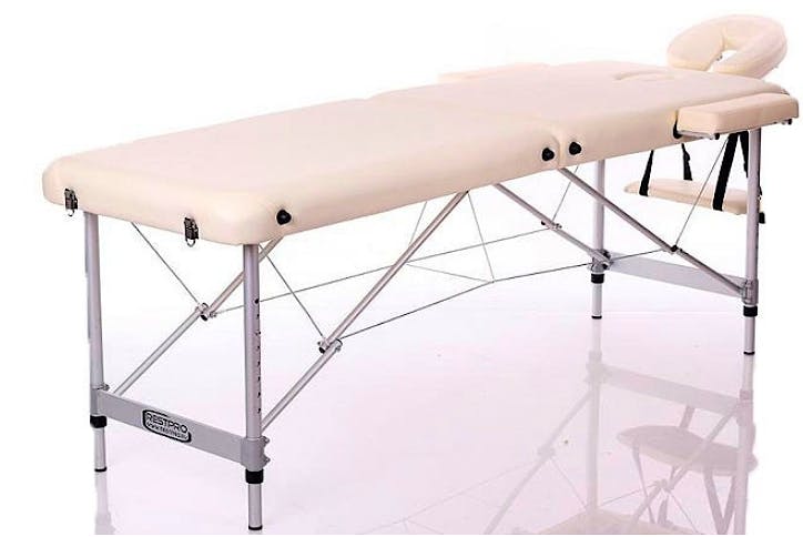 Camilla Plegable Kinefis Supreme Aluminio 2 Cuerpos Ancho 60 Cm (Color Crema)