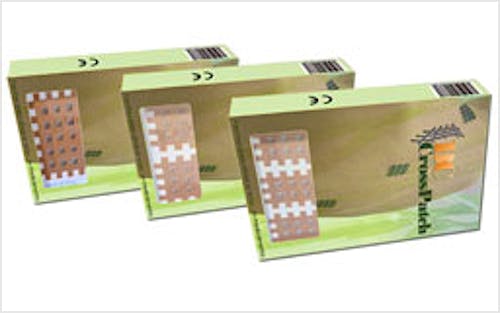 Cross Tape BC Cross Patch, Tipo A: Caja de 180 Unidades: Cruzado de 3 x 4 Líneas con Espacio de 3 mm., 9 Parches por Lámina