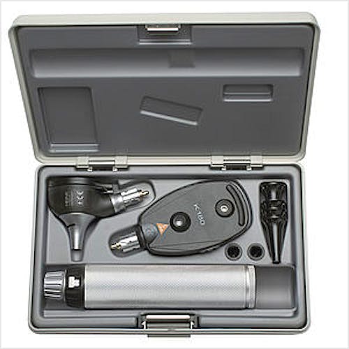 Set Oftalmoscopio-Otoscopio Heine K-180, con Juego de Espéculos, en Estuche Rígido