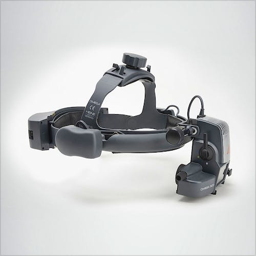 Oftalmoscopio Heine Indirecto Omega500 Kit 3 con HC 50 L, con Mpack, Transformador de Enchufe y Adaptador Ángulo 90º