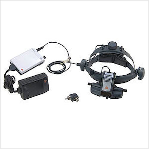 Oftalmoscopio Heine Indirecto Omega500 Kit 3 con HC 50 L, con Mpack, Transformador de Enchufe y Adaptador Ángulo 90º
