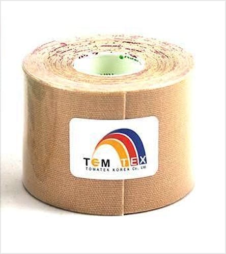 Temtex Kinesiology Tape: Caja de 8 Rollos de 5 m. x 3,75 cm., Color Beige