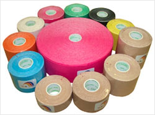 Temtex Kinesiology Tape, Caja de 6 Rollos de 5 cm. x 5 m., Color Negro
