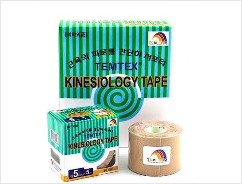 Temtex Kinesiology Tape: Caja de 6 Rollos de 5 m. x 5 cm., Color Beige