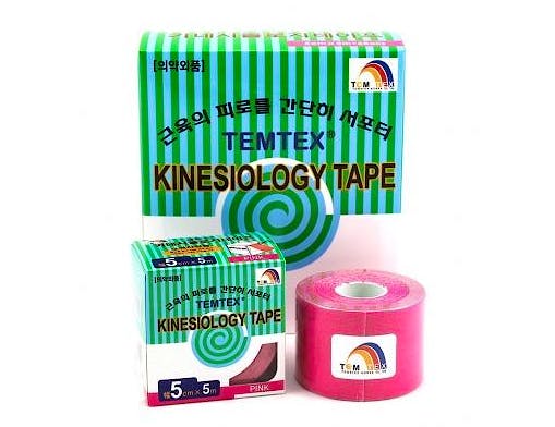 Temtex Kinesiology Tape: Caja de 6 Rollos de 5 m. x 5 cm., Color Rosa
