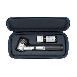 Dermatoscopio Heine Mini 3000 Led con Disco de Contacto con Marcaje de Escala, Aceite 10 ml., Mango a Pilas y Estuche con Cremallera