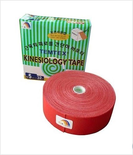 Temtex Kinesiology Tape: Caja de 1 Rollo de 32 m. x 5 cm., Color Rojo