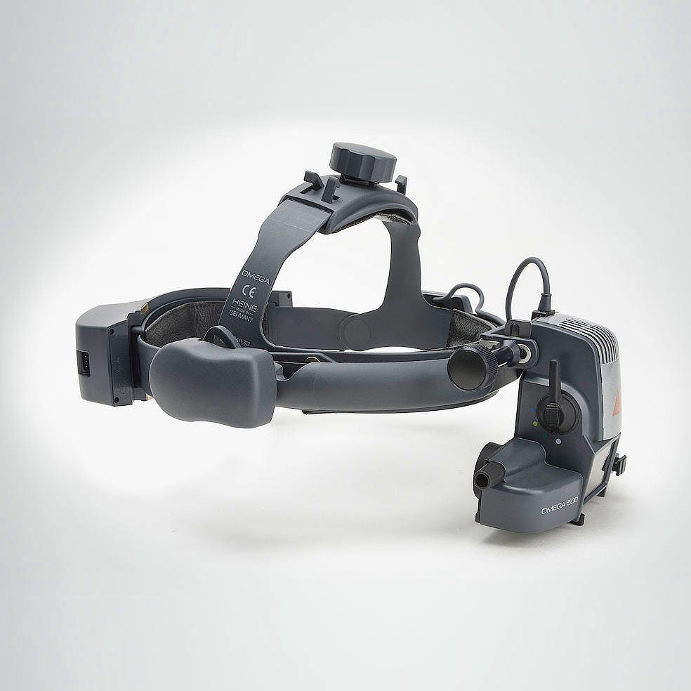 Oftalmoscopio Heine Indirecto Omega500 LED Kit 5 con HC 50 L, Transformador UNPLUGGED, 1x mPack UNPLUGGED