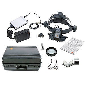 Oftalmoscopio Heine Indirecto Omega500 LED con Casco Frontal + 2 Depresores Esclerales, 1 Lupa AR20D, Espejo Coobservador, mPack