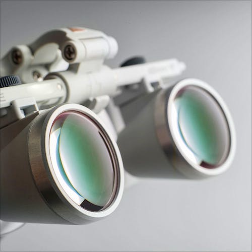 Lupa Binocular Heine HR 2,5x/340 mm., con I-View sin -Guard, P/Cinta Craneal Profesional L, 2 Lentes de Prot. y 2 Palancas Est.