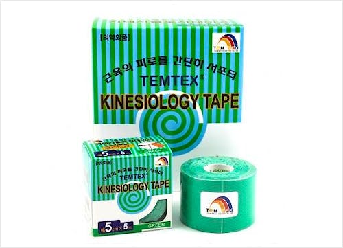 Temtex Kinesiology Tape: Caja de 6 Rollos de 5 m. x 5 cm., Color Verde
