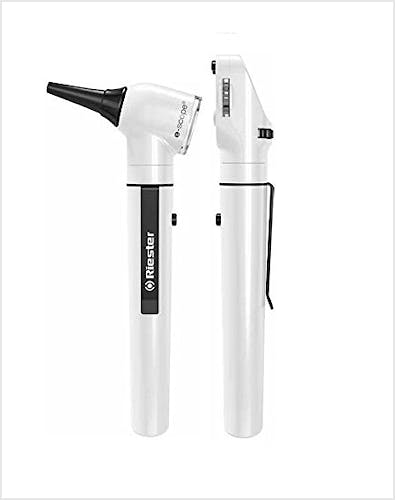 Set Oftalmoscopio-Otoscopio RIESTER E-Scope Luz de Vacío 2,7 V. Blanco (en Bolsa)