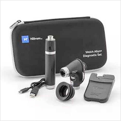 Oftalmoscopio WELCH ALLYN PanOptic Plus iExaminer, Compuesto por Cabezal + Mango de Litio + Cable USB para Carga + Soporte para Móvil + Copa + Estuche
