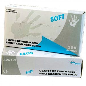 Guantes de Vinilo sin Polvo Talla Pequeña (S), Caja de 100 Unidades