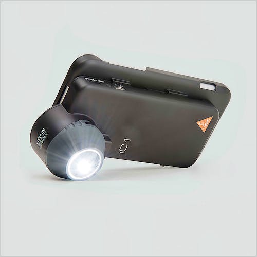 Dermatoscopio Digital Heine LC1 con Disco de Contacto con Escala, Carcasa-Adaptador LC1/6 para Iphone 6/6s, Cable USB con Fuente de Alimentación