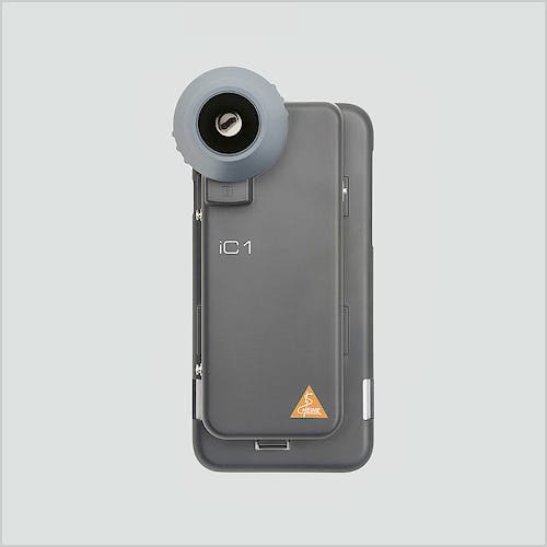 Dermatoscopio Digital Heine LC1 con Disco de Contacto con Escala, Carcasa-Adaptador LC1/6 para Iphone 6/6s, Cable USB con Fuente de Alimentación