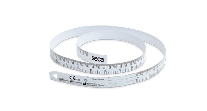 Cinta Métrica Perímetro Craneal Desechable SECA Mod. 218, Rango 0-100 cm., División 1 mm., 500 Unidades, con Dispensador de Pared