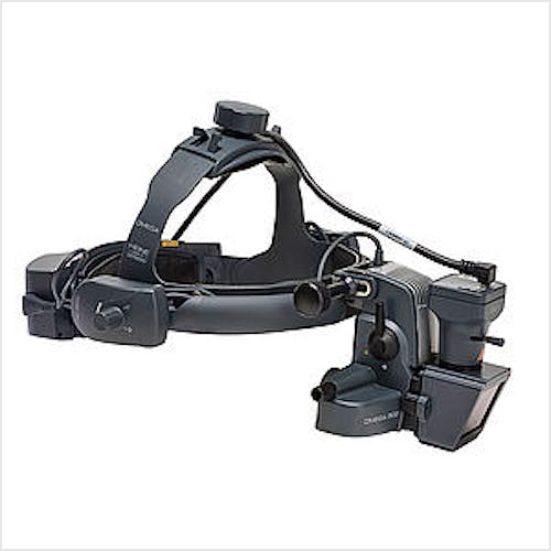 Oftalmoscopio Heine Indirecto Omega500 LED con Casco Craneal, con HC 50L Reostato, Cámara DV1 Video Digital, Mpack con Transformador de Enchufe
