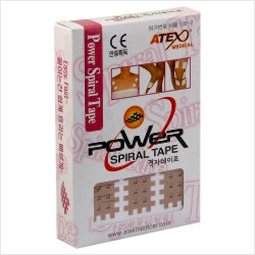 Cross Taping Power Spiral Tape, Tipo B: Caja de 120 Unidades: Cruzado de 3 X 4 Lineas con Espacio de 4 mm., 6 Parches por Lamina