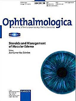 Portada del libro 9783805594660 Steroids and Management of Macular Edema (Ophthalmologica, Vol. 224 Suppl. 1)