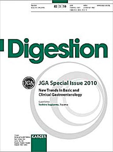 Portada del libro 9783805595179 Jga Special Issue 2010. New Trends in Basic and Clinical Gastroenterology (Digestion, Vol. 82 Nº 3)
