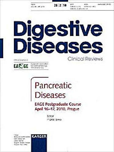 Portada del libro 9783805595230 Pancreatic Diseases (Digestive Diseases, Vol. 28 Nº 2)