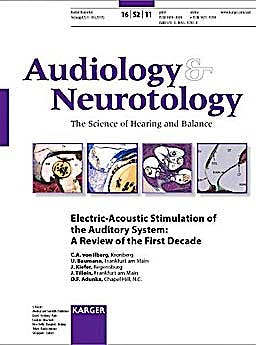 Portada del libro 9783805597838 Electric-Acoustic Stimulation of the Auditory System: A Review of the First Decade (Audiology & Neurotology 2011, Vol. 16, Suppl. 2)