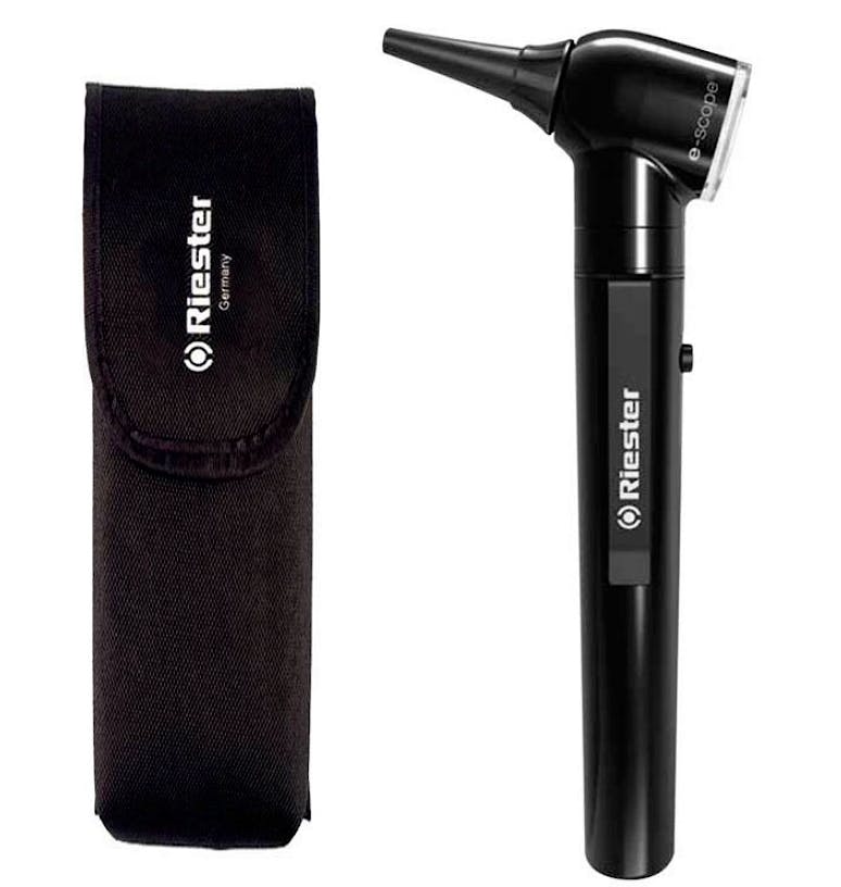 Otoscopio RIESTER E-Scope Halógeno XL Iluminación Directa 2,5 V. Negro (en Bolsa)
