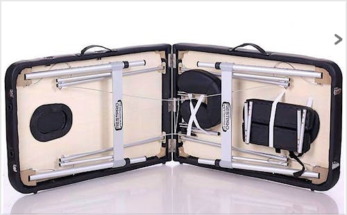 Camilla Plegable Kinefis Supreme Aluminio 2 Cuerpos Ancho 60 Cm (Color Negro)