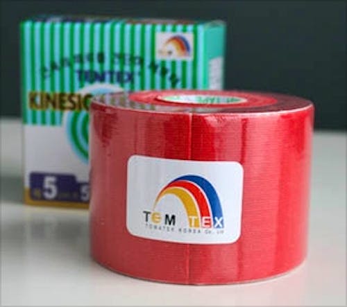 Temtex Kinesiology Tape: Caja de 6 Rollos de 5 m. x 5 cm., Color Rojo