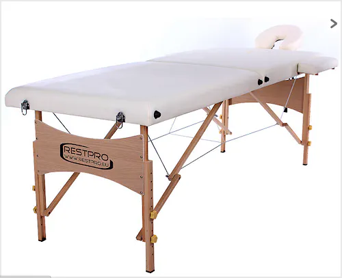 Camilla Plegable de Madera Kinefis Classic 2 (Color Crema)