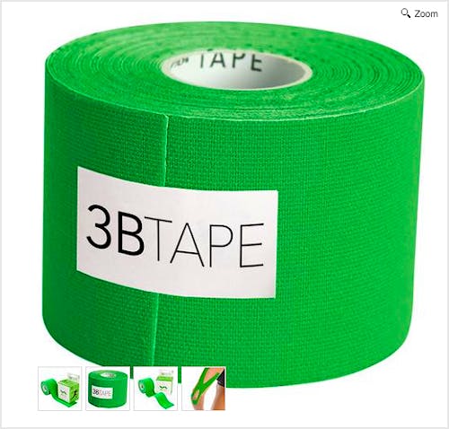 3B Tape Verde Kinesiology Tape, Rollo de 5 cm. x 5 m.