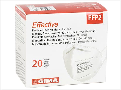Mascarilla FFP2 Filtrante GIMA sin Válvula, 20 Unidades
