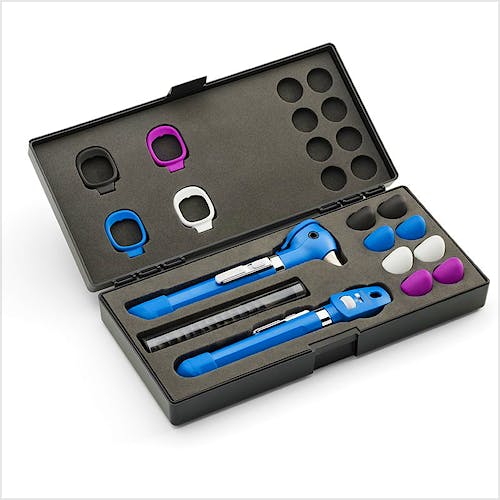 Set Oftalmoscopio-Otoscopio WELCH ALLYN Pocket Plus LED, Color Azul