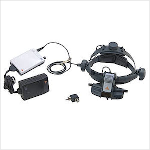Oftalmoscopio Heine Indirecto Omega500 LED Kit 3 con HC 50 L, con Mpack, Transformador de Enchufe y Adaptador Ángulo 90º