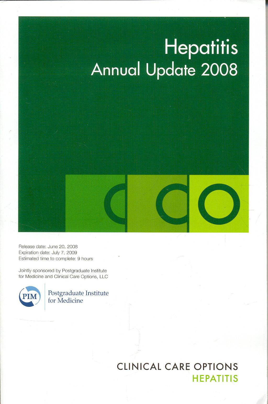 Portada del libro 9783890647388 Hepatitis Annual Update Book 2008